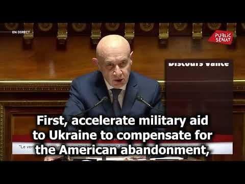 YouTube thumbnail for "We Are Fighting Against a Dictator Backed by a Traitor" – A French Senator Speaks Out