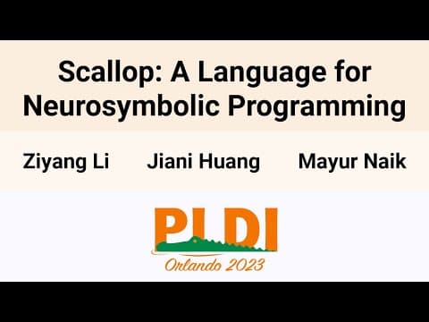 YouTube thumbnail for [PLDI'23] Scallop: A Language for Neurosymbolic Programming