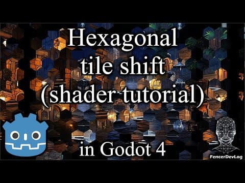 YouTube thumbnail for Godot 4: Hexagonal tile shift (shader tutorial)
