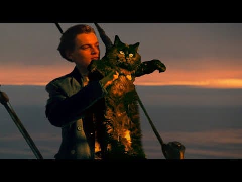 YouTube thumbnail for Titanic with a cat