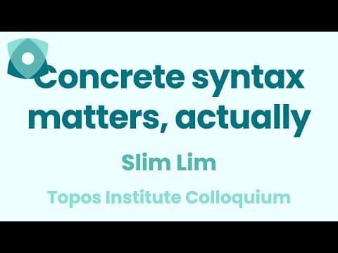 YouTube thumbnail for Concrete syntax matters