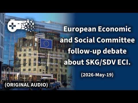 YouTube thumbnail for EESC debate about Stop Destroying Videogames ECI