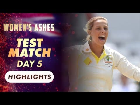 YouTube thumbnail for 2023 Women's Ashes Test Match. Day 5 Highlights | Wide World of Sports