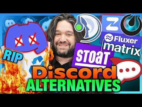 YouTube thumbnail for RIP Discord: Self-Hosted Discord Alternatives Tested (TeamSpeak, Stoat, Fluxer, Matrix, & More)