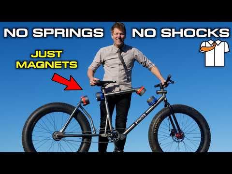 YouTube thumbnail for The Magnet Suspension Bike - colinfurze [26:13]