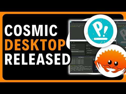 YouTube thumbnail for Cosmic Officially Released with Pop!_OS 24.04 LTS!!