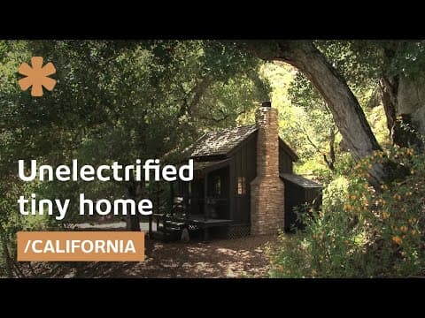 YouTube thumbnail for Thoreauvian simple living: unelectrified, timeless tiny home