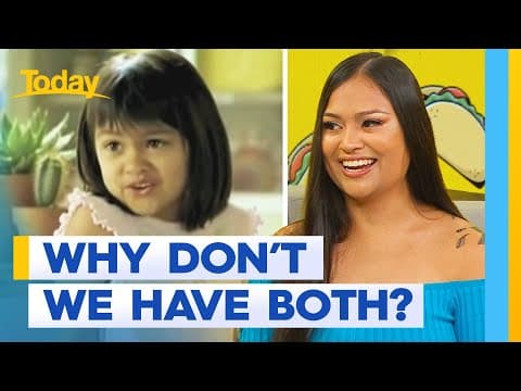 YouTube thumbnail for ¿Por qué no los dos? - Little girl from Old El Paso 'Why not both?' ad is all grown up!