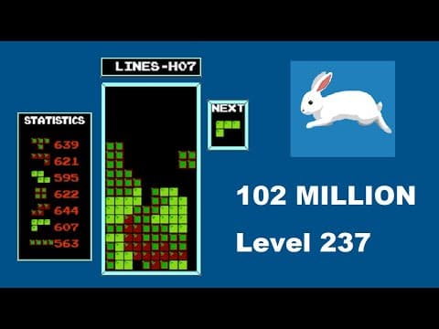 YouTube thumbnail for AI BREAKS NES TETRIS! - 102 MILLION and level 237