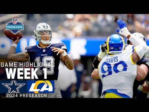 YouTube thumbnail for Week 1 Pre Season win for Rams Highlights