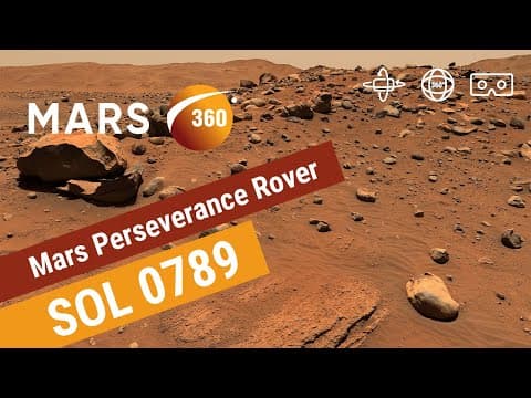 YouTube thumbnail for Mars 360: NASA's Mars Perseverance Rover - Sol 789 (360video 8K)