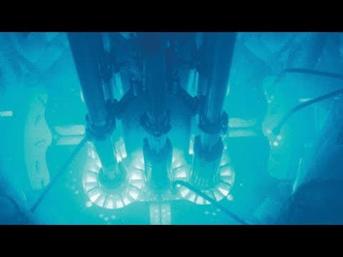 YouTube thumbnail for A video of some nuclear reactors starting up, with sound