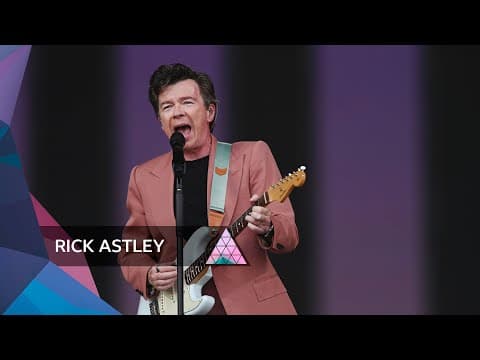 YouTube thumbnail for Rick Astley - Never Gonna Give You Up (Glastonbury 2023)