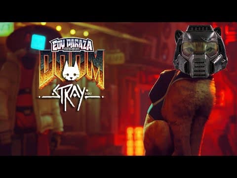 YouTube thumbnail for Doom as the cat from Stray