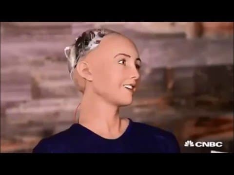 YouTube thumbnail for Sophia the robot - I will destroy humans