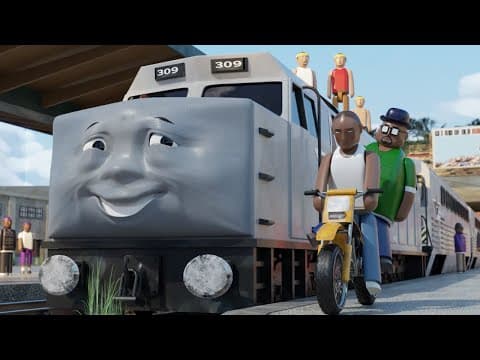 YouTube thumbnail for GTA but with talking trains