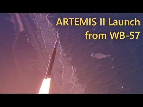 YouTube thumbnail for View of the Artemis launch from NASA's WB-57 high altitude aircraft