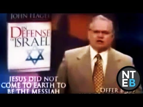 YouTube thumbnail for John Hagee, founder of Christians United For Israel, for many years promoted the theological claim that Jesus was NOT the Messiah - a heresy and refutation of Christianity.