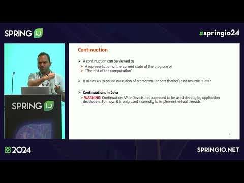YouTube thumbnail for Continuations: The magic behind virtual threads in Java by Balkrishna Rawool @ Spring I/O 2024