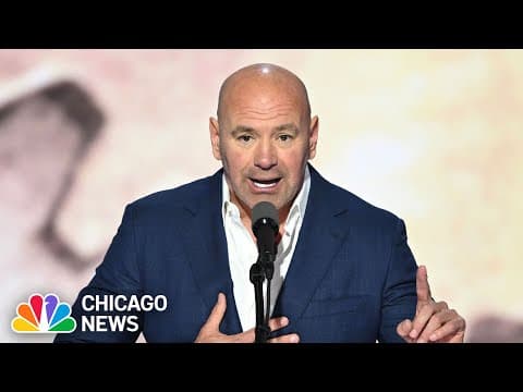 YouTube thumbnail for Dana White introduces Trump at RNC 2024 (FULL SPEECH) [08:10 | JUL 19 24 | NBC Chicago]