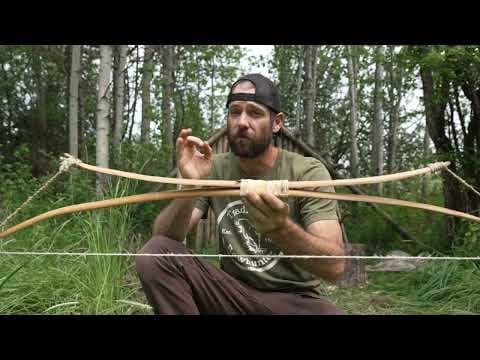 YouTube thumbnail for Bushcraft expert makes a bow out of inferior wood
