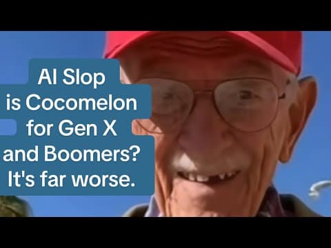 YouTube thumbnail for AI Slop is like Cocomelon for Boomers and Gen X? Oh, no, it's way worse.