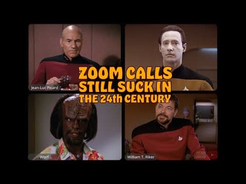 YouTube thumbnail for Captain Picard and his crew try to work from home (Parody)