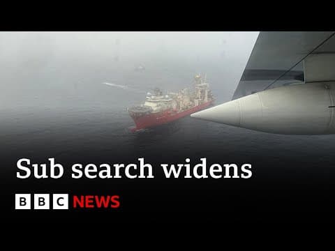 YouTube thumbnail for New noises heard as Titanic sub search widens