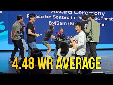 YouTube thumbnail for 4.48s Rubik's Cube World Record Average | Yiheng Wang