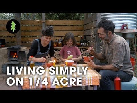 YouTube thumbnail for Living a radically simple permaculture life on 1/4 acre