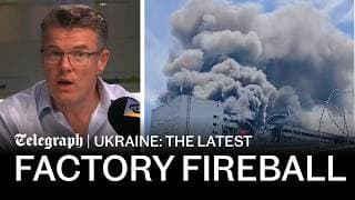 YouTube thumbnail for Russian missile factory in flames as Ukraine strikes again | Russia-Ukraine latest war news