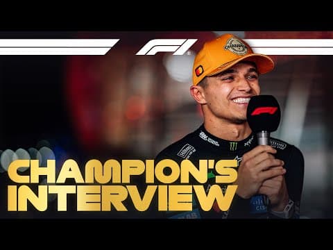 YouTube thumbnail for Lando Norris' First Interview As World Drivers' Champion