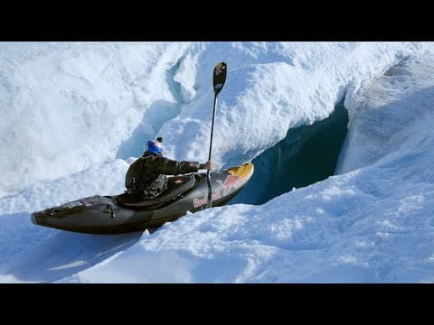 YouTube thumbnail for Aniol Serrasolses styling glacial whitewater in Svalbard, Norway