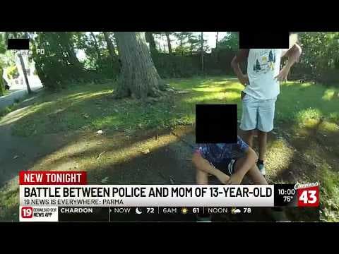 YouTube thumbnail for Police union releases new body camera video from Parma PD incedent with 13-year-old