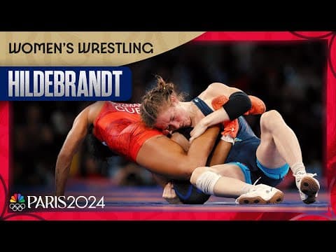 YouTube thumbnail for Sarah Hildebrandt wrangles another wrestling gold for Team USA
