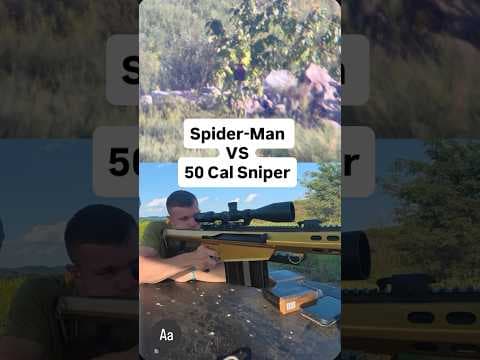 YouTube thumbnail for Spiderman vs 50 Caliber Sniper!
