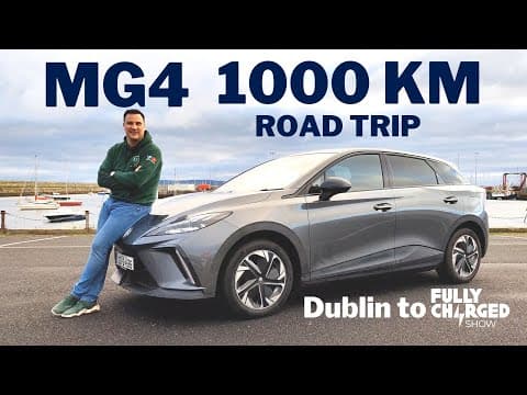 YouTube thumbnail for MG4 1000 km Road Trip - Dublin to Fully Charged Live UK South