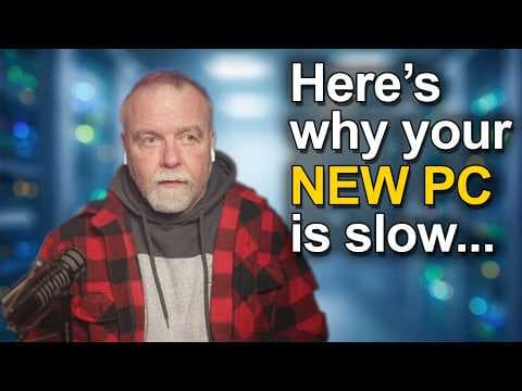 YouTube thumbnail for Why your NEW computer is SLOWER than your OLD computer!  By a Retired Microsoft Engineer.