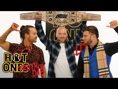 YouTube thumbnail for MJF eating hot wings 😂