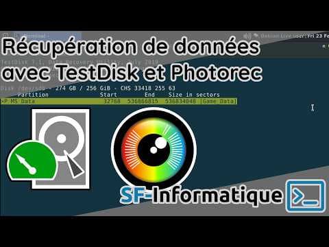 YouTube thumbnail for Récupération de données perdues avec TestDisk, Photorec & DDRescue