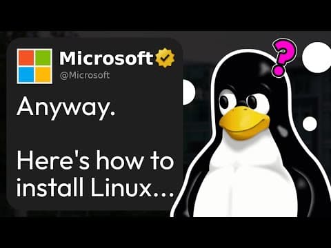 YouTube thumbnail for What Is Happening?? Windows made a tutorial on how to install Linux!