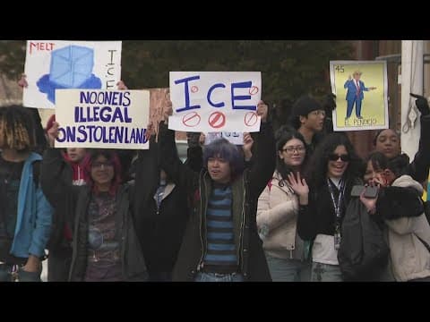 YouTube thumbnail for NJ students protest ICE outside of town hall
