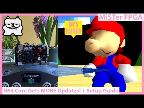 YouTube thumbnail for MiSTer FPGA N64 Core Gets Updated! New Games Playable and Better Graphics! Setup Guide Included