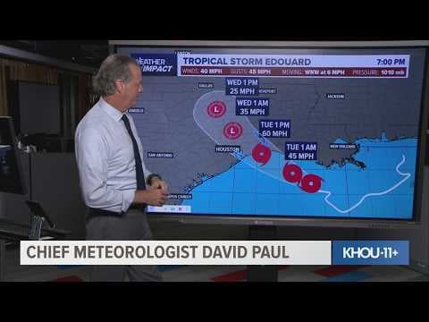 YouTube thumbnail for Tropical update: Tropical Storm Edouard moves toward the Texas coast