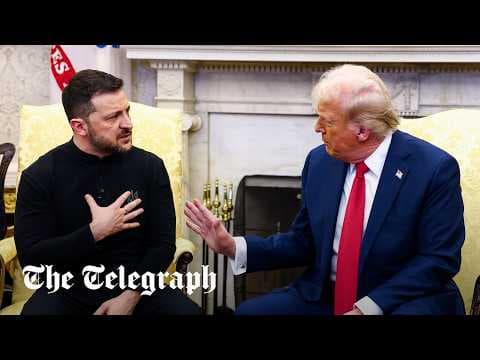 YouTube thumbnail for Full argument: Trump-Zelensky White House meeting descends into shouting match