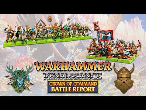 YouTube thumbnail for Wood Elves vs Dwarfs Batlle Report From Crown of Command