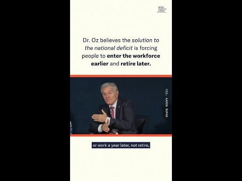 YouTube thumbnail for Dr. Oz’s Solution to The National Debt: Never Retire | More Perfect Union