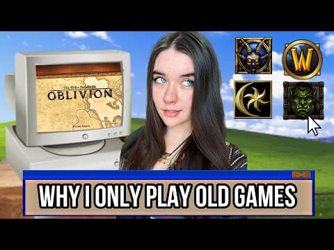 YouTube thumbnail for A patient gamer youtuber explaining why she only plays old games