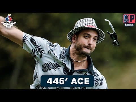 YouTube thumbnail for Matty O hits a 445 ft tournament ace!