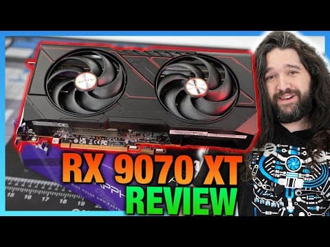 YouTube thumbnail for AMD Radeon RX 9070 XT GPU Review & Benchmarks vs. 5070 Ti, 5070, 7900 XT (Sapphire Pulse) - Gamers Nexus